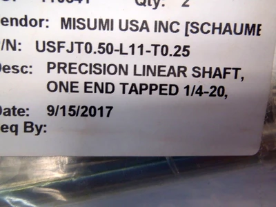 New | in-Stock Misumi Precision Linear Shaft 1 End Tapped 1/4-20 Slides Michigan US | Maverick Industrial Sales #1463884