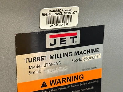 JET JTM-4VS MILLING MACHINES, VERTICAL | Wheeler Machinery Sales (8)