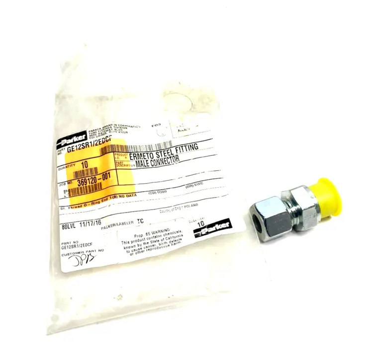 Used PARKER ERMETO DIN MALE STUD ADAPTER TUBE FITTING Valves/Fittings | Maverick Industrial Sales #1099448