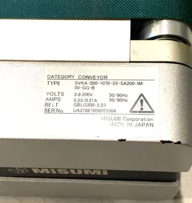 Used Misumi Flat Belt Conveyor 1070mm 15kg Max Load Belt Conveyors Michigan US | Maverick Industrial Sales #1401137