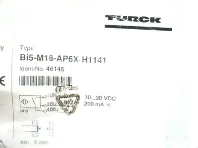 NEW TURCK BI5-M18-AP6X-H1141 INDUCTIVE SENSOR 46145 BI5M18AP6XH1141