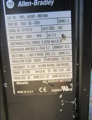 USED ALLEN BRADLEY MPL-8430P-MK24AA