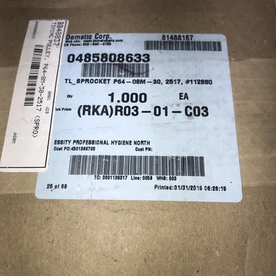 NEW Baldor Dodge P64-8m-30-2517 HT250