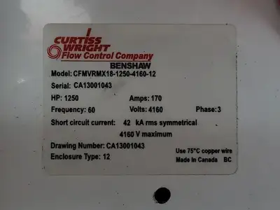 USED BENSHAW CFMVRMX18-1250-4160-12