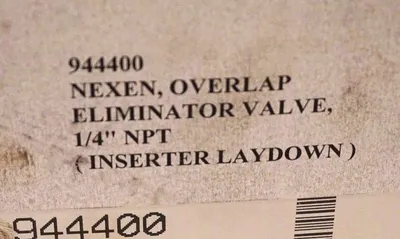 NEW NEXEN 944400 OVERLAP ELIMINATOR VALVE 1/4" NPT
