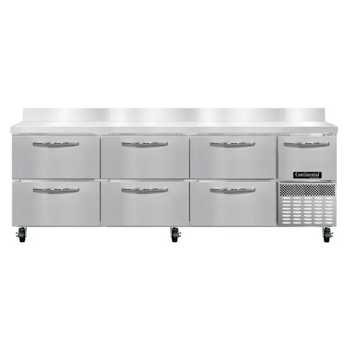 Continental RA93NBS-D 93" Worktop Refrigerator W/ (4) Sections, 115v
