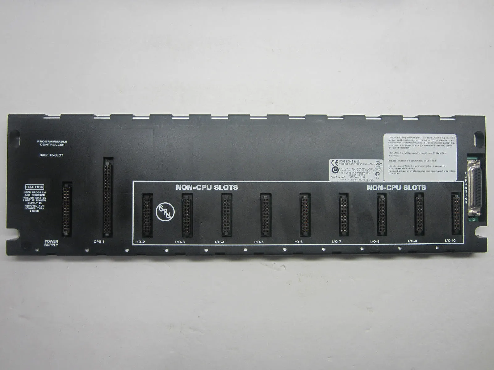 USED GE Fanuc IC693CHS391N 10 Slot CPU Base