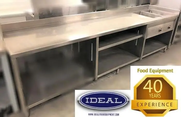 Customer HD Work Table c/w 2 well warmer