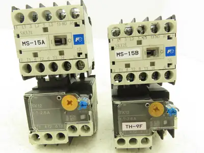 Fuji SK12L Motor Starter Contactor 5.5kW 600V & Overload 1.7-2.6A Lot of 2