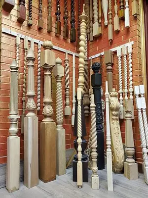 MISCELLANEOUS INVENTORY OF EXOTIC WOOD COLUMN AND SPINDLE ORIGINALS & PATTERNS