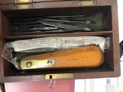 2410-385 Antique Holtzapfel CIRCA 1890 Tool Handle with Tool Bits- Set In Original Box