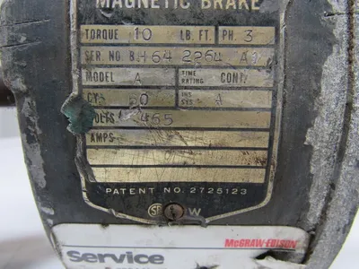 Reuland Electric Co. A Magnetic Brake Unit 465V 3PH Torque 10 ft. lbs. 1" Shaft