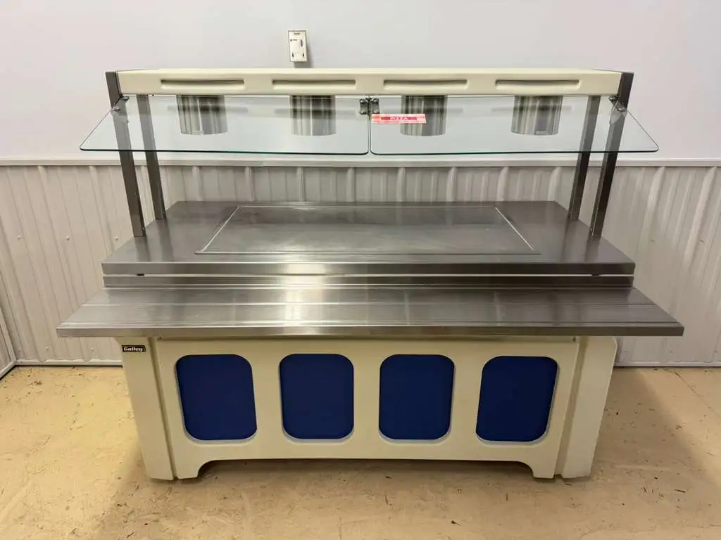 Used Galley Used Galley 69" Heated Top Buffet Table with Fold Down Shelves 120V 1380W Steam Tables (Food) Illinois US | Falcon Restaurant Supply #1375050