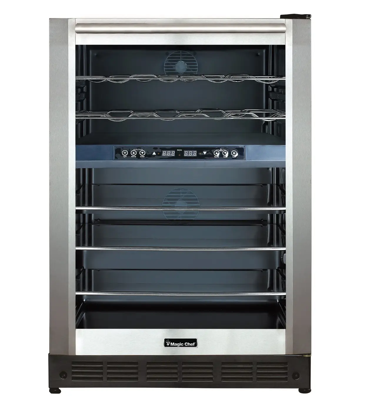Magic Chef 44 BOTTLE/140 CAN DUAL ZONE WINE AND BEVERAGE IN STAINLESS STEEL