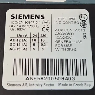 Siemens Sirius 3RH2262-1BB40 Circuit Breaker loc4A13
