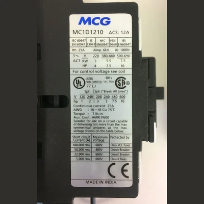 MCG Size 1 Starter With Stop/Start Push Buttons