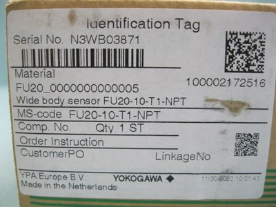 New | in-Stock Yokogawa FU20-10-T1-NPT Misc Electrical & Power Parts New Hampshire US | Bitter End Trading #1471164