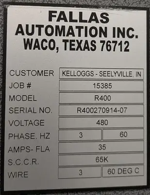 Used 2015 FALLAS R400 Case Packers | ND Industrial Surplus #1225035
