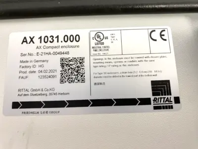 USED RITTAL COMPACT ENCLOSURE WALL-MOUNTED