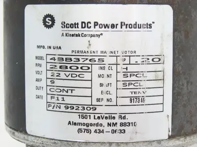 JLG 3160323 Direct Drive DC Motor W/Gearbox 22V 2800rpm 10MSP Stock Picker