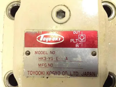 Used TOYOOKI KOGYO HK3-YG1E-06A Valves/Fittings Michigan US | Ideal Machinery #1304252