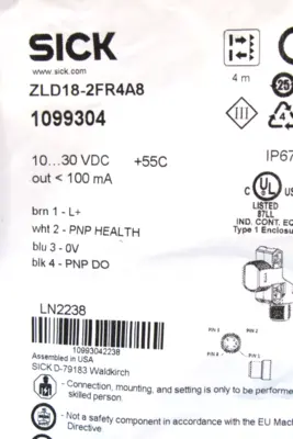NEW SICK ZLD18-2FR4A8 PHOTOELECTRIC SENSOR 1099304 ZLD182FR4A8
