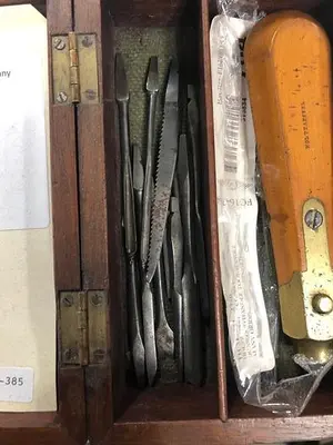 2410-385 Antique Holtzapfel CIRCA 1890 Tool Handle with Tool Bits- Set In Original Box