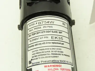Arrow Pneumatics B754W Pneumatic Air Filter-Regulator 250PSI 1/2"NPT 40 Micron