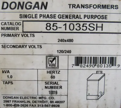 NEW DONGAN 85-1035SH TRANSFORMER 851035SH