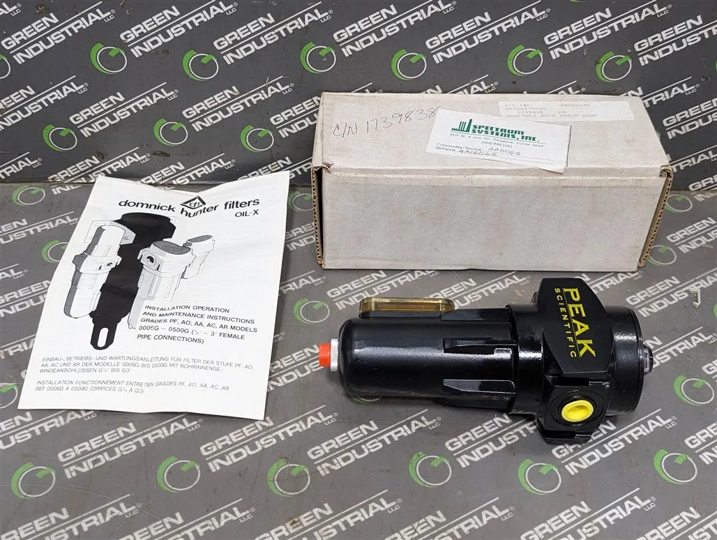 Peak Scientific AA-0006G Oil-X Filter Element E006AA 1739838 New NIB