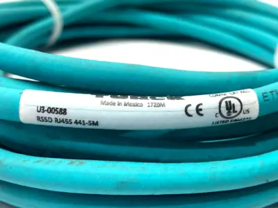 Used Turck Industrial Ethernet Cable, RJ45 Male M12 4-Pin, U3-00588 Cable & Wire Michigan US | Maverick Industrial Sales #1390832