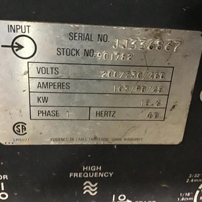 Miller DIALARC HF Constant Current AC/DC ARC Welding Power Source