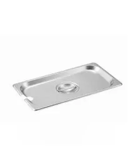 1/3 Size Slotted Stainless Steel Steam Table Pan Cover