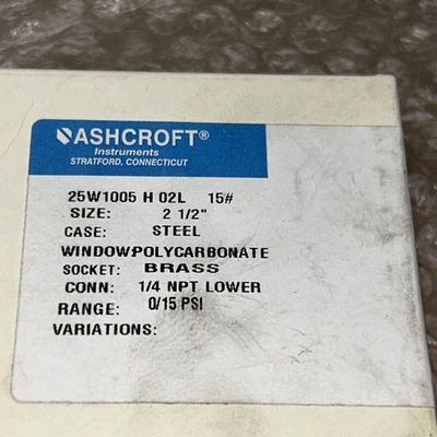 NEW Ashcroft 25W1005