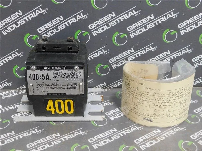 Westinghouse CSB-10 Current Transformer 400:5A RF 30°C=2 60 Cycles New No Box