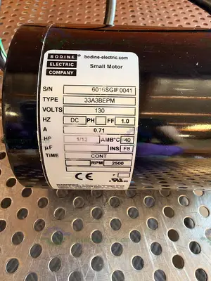 Used BODINE ELECTRIC COMPANY 33A3BEPM PERMANENT MAGNET DC MOTOR/GEARMOTOR Gearmotors California US | Equipment Lab #1512148