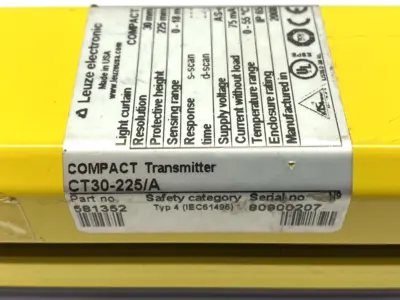 Used Leuze Safety Light Curtain Compact Transmitter 581352 Light Curtains & Grids Michigan US | Maverick Industrial Sales #1487261
