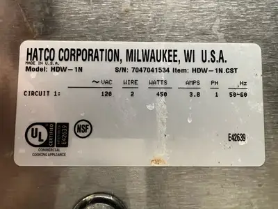 Used Hatco Used Hatco HDW-1N Countertop Insulated Heated Warming Drawer 120V Hot Food Warming, Holding, & Transport Cabinets Illinois US | Falcon Restaurant Supply #1375671