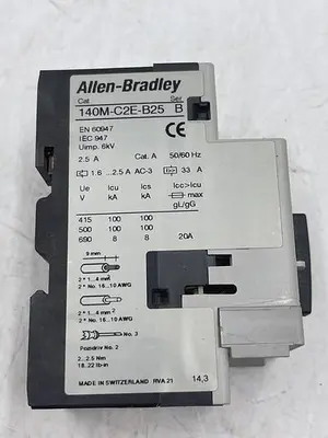 Used ALLEN-BRADLEY ALLEN-BRADLEY 140M-C2E-B25 SER B Circuit Breakers | ND Industrial Surplus #1214154