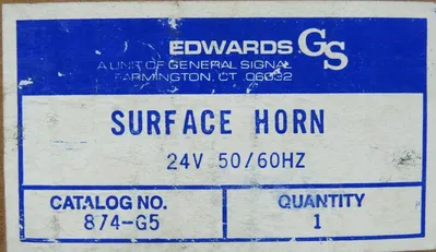 NEW EDWARDS 874-G5 SURFACE HORN 24V 874G5