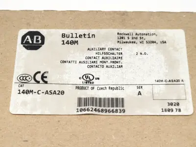 New | in-Stock Allen-Bradley Ser. A Auxiliary Contact, Front Mount, 2 NO Contact Blocks Michigan US | Maverick Industrial Sales #1395263
