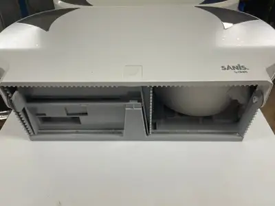 Used Sanis Used Sanis Traditional Double Roll Toilet Paper Dispenser Without Key - Coz Janitorial Equipment Illinois US | Falcon Restaurant Supply #1375310