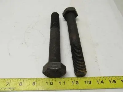 1"-8 x 7" Grade B7 Black Oxide Finish Heavy Hex Cap Screw Bolt lot of 2