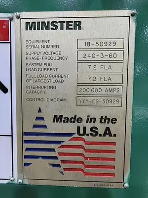 26" x .090" x 14,000 LB MINSTER COIL SERVO FEED LINE