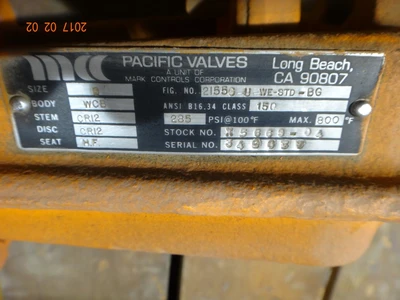 Pacific 6", Class 150, WCB, Gate Valve