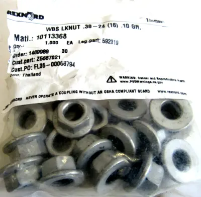 NEW 16 REXNORD 10113368 WBS LOCKNUT .38-24 592319