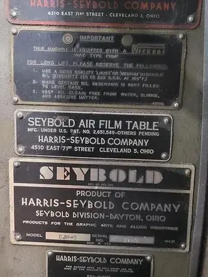 84" WIDE HARRIS SEYBOLD CJH-S GUILLOTINE CUTTER