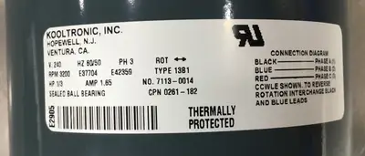 Used KOOLTRONIC K3BB52-101*G Centrifugal Blowers South Carolina US | Palmetto Automation #1319811