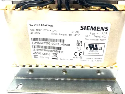 USED SIEMENS SINAMICS LINE REACTOR 3~ 380-480V