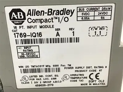 USED ALLEN BRADLEY 1769-IQ16 SER A